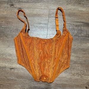 Urban Outfitters Orange Lace Bustier Camisole